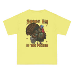 Turkey Graphic T-Shirt — "Shoot 'Em, Win the Pecker" Funny Turkey Hunting Tee