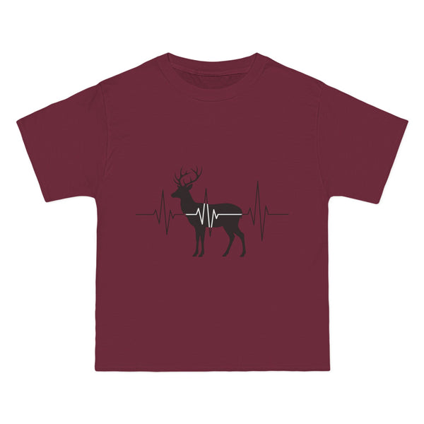 Deer Heartbeat T-Shirt — Rustic Elk EKG Graphic Tee for Hunters & Outdoors