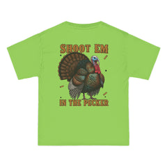 Turkey Graphic T-Shirt — "Shoot 'Em, Win the Pecker" Funny Turkey Hunting Tee