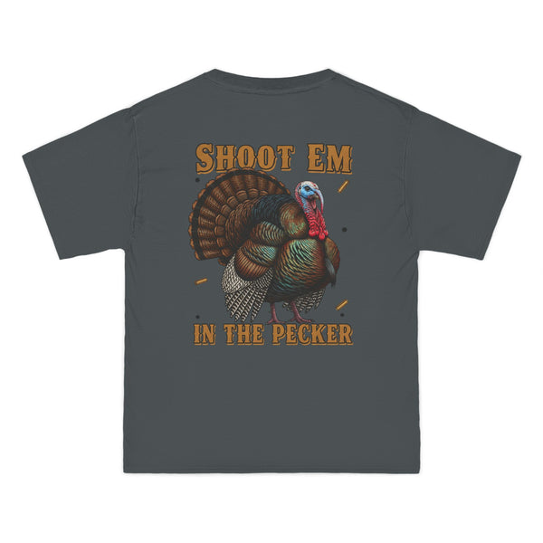 Turkey Graphic T-Shirt — "Shoot 'Em, Win the Pecker" Funny Turkey Hunting Tee