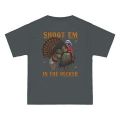 Turkey Graphic T-Shirt — "Shoot 'Em, Win the Pecker" Funny Turkey Hunting Tee