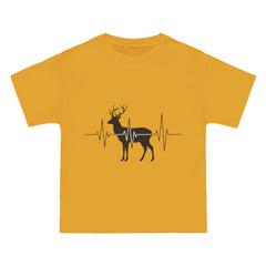 Deer Heartbeat T-Shirt — Rustic Elk EKG Graphic Tee for Hunters & Outdoors