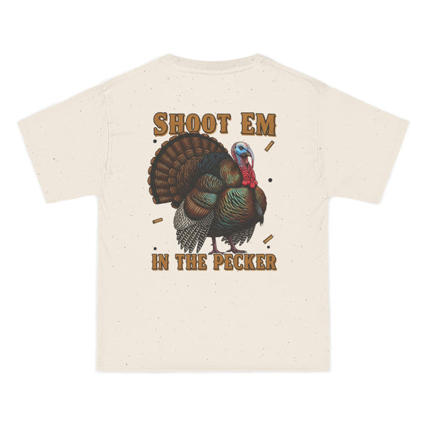 Turkey Graphic T-Shirt — "Shoot 'Em, Win the Pecker" Funny Turkey Hunting Tee