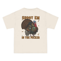 Turkey Graphic T-Shirt — "Shoot 'Em, Win the Pecker" Funny Turkey Hunting Tee