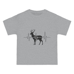 Deer Heartbeat T-Shirt — Rustic Elk EKG Graphic Tee for Hunters & Outdoors