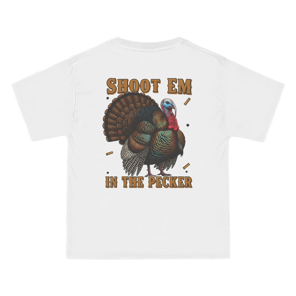 Turkey Graphic T-Shirt — "Shoot 'Em, Win the Pecker" Funny Turkey Hunting Tee