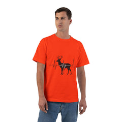 Deer Heartbeat T-Shirt — Rustic Elk EKG Graphic Tee for Hunters & Outdoors