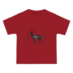 Deer Heartbeat T-Shirt — Rustic Elk EKG Graphic Tee for Hunters & Outdoors