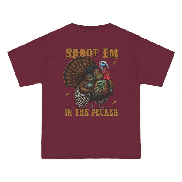 Turkey Graphic T-Shirt — "Shoot 'Em, Win the Pecker" Funny Turkey Hunting Tee