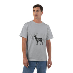 Deer Heartbeat T-Shirt — Rustic Elk EKG Graphic Tee for Hunters & Outdoors