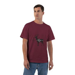 Deer Heartbeat T-Shirt — Rustic Elk EKG Graphic Tee for Hunters & Outdoors
