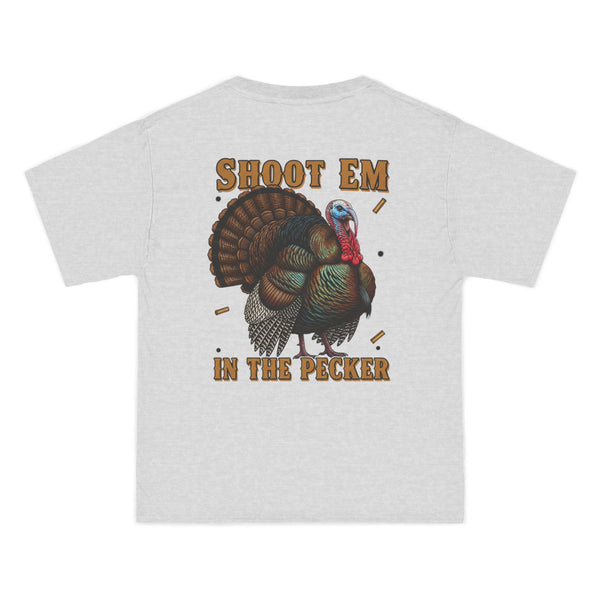 Turkey Graphic T-Shirt — "Shoot 'Em, Win the Pecker" Funny Turkey Hunting Tee