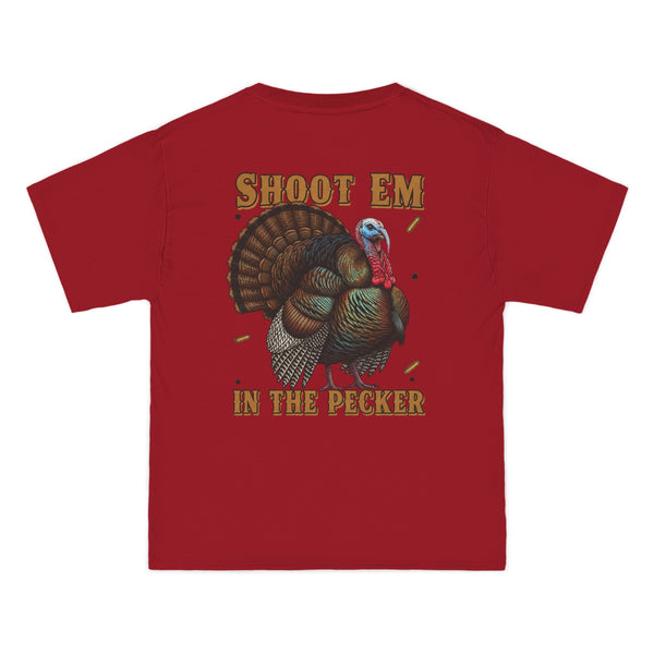Turkey Graphic T-Shirt — "Shoot 'Em, Win the Pecker" Funny Turkey Hunting Tee