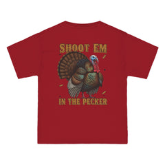 Turkey Graphic T-Shirt — "Shoot 'Em, Win the Pecker" Funny Turkey Hunting Tee