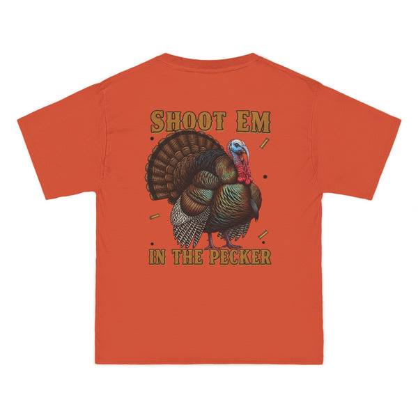 Turkey Graphic T-Shirt — "Shoot 'Em, Win the Pecker" Funny Turkey Hunting Tee