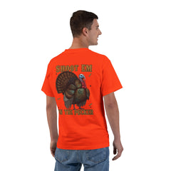 Turkey Graphic T-Shirt — "Shoot 'Em, Win the Pecker" Funny Turkey Hunting Tee