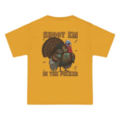 Turkey Graphic T-Shirt — "Shoot 'Em, Win the Pecker" Funny Turkey Hunting Tee